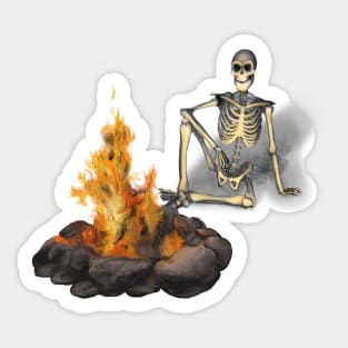 Skeleton Bonfire Sticker